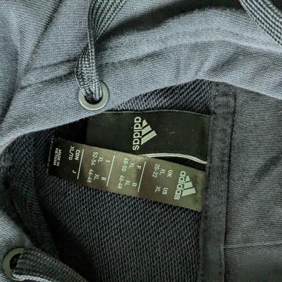 Cropped navy Adidas hoodie - Picture 3 of 3